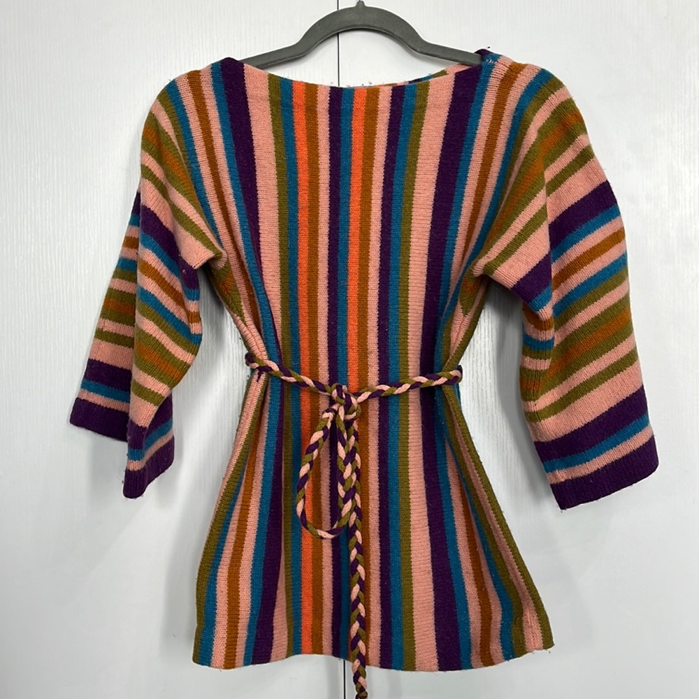 TRACY FEITH WOOL BELTED-TUNIC SWEATER